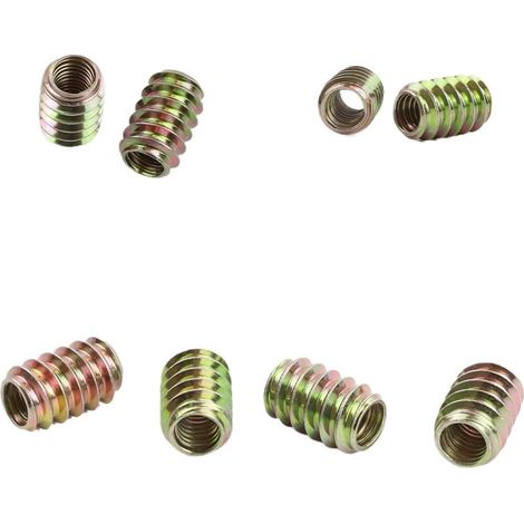 10-20 écrous à insert bois M6 M8, mobilier en acier au carbone zingué (1/3)