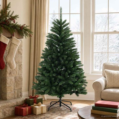 vidaXL Árbol de Navidad artificial con ramas articuladas 150 cm PVC (1/5)