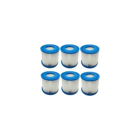 Lot de 6 Cartouches filtrantes pour Intex Type D VII, Cartouche de Rechange Compatible avec Les Cartouches filtrantes pour Best-Way Type D pour piscines Spa à Ressort Chaud (1/5)