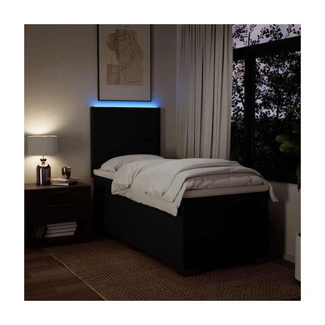 Sommier et matelas en tissu noir champignon 80 × 200 cm, tissu doux et respirant, pour chambre, confort quotidien, assemblage rapide (1/5)