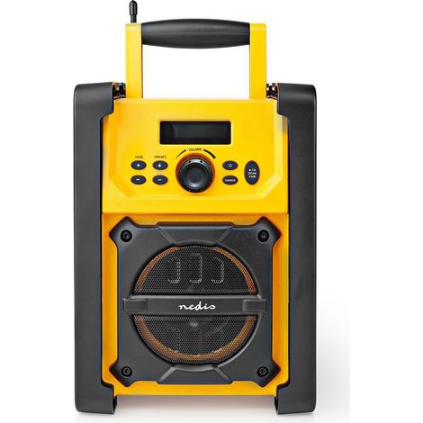 Radio FM  Radio en el lugar de trabajo  FM  Alimentado por batería/adaptador de corriente  digitales  15 W  Tamaño de pantalla: 2.2 "  Pantalla Azul Blanca  Bluetooth®  IPX5  Asa de transpor