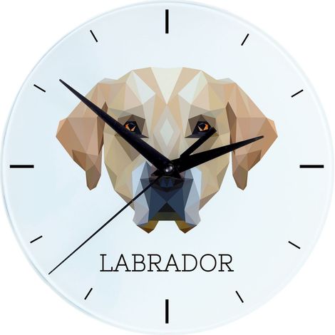 Labrador Retriever - orologio da parete geometrico con foto e iscrizione di Art-Dog (1/4)