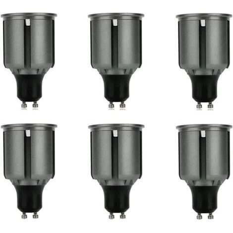 Lot de 6 ampoules LED GU10 à long col 80 mm, 9 W, économie d\'énergie, équivalent à des ampoules halogènes de 80 W, 720 lm, angle de faisceau 120° (blanc chaud) [Classe énergétique A]