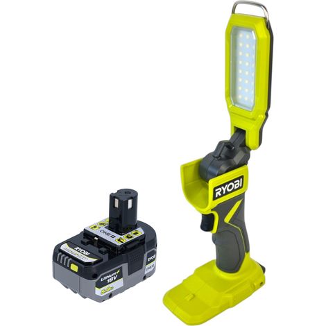 Lampe de chantier sans fil RYOBI RSL18-0 18 V 800 lumens + 1 batterie 5,0 Ah - sans chargeur