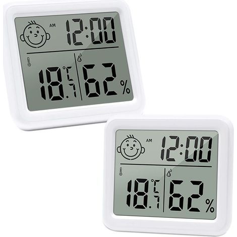 [JAMAIS UTILISÉ] 2pcs Thermometer hygrometer thermometre interieur, Digital hygrometer LCD hydrometre intérieur, pour Maison Chambre Bébé Couveuse Vestiaire etc. (1/4)