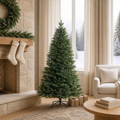 vidaXL Albero di Natale Artificiale con Rami Pieghevoli 150 cm (1/5)