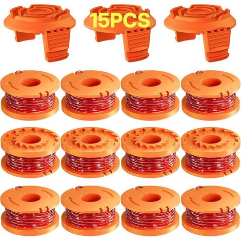 15er-Packung 3m Trimmerfadenspule - WA0004.1/WA0010 Trimmerfaden Ø1,65 mm, Freischneiderfadenspule (12 Trimmerfäden, 3 Schutzhüllen) (1/5)