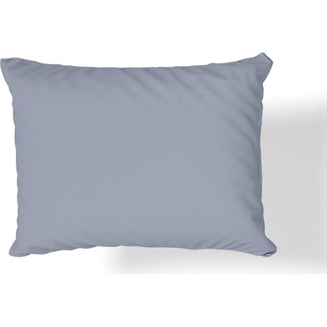 Taie d'oreiller en satin de coton gris 50x60