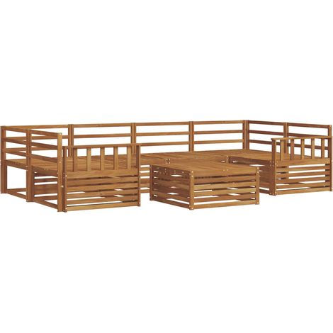 Outdoor Sofa Set 7 pcs Natural Solid Acacia Wood vidaXL (1/5)