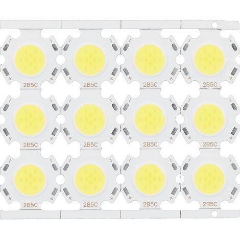 12 Pièces LED COB 5W 15-17V Émetteur Lumière Blanc pour Projecteurs DIY Lampes Plafond Downlight