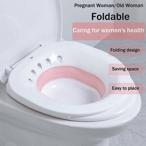 Abattant de toilette pliable, baignoire de siège pliable pour femmes enceintes et personnes souffrant d'hémorroïdes (1/2)