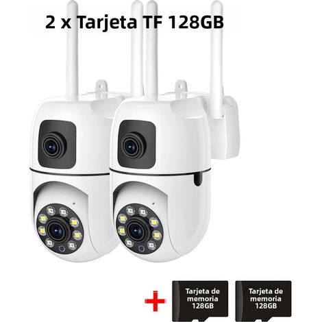 (Lot de 2, 128 Go) Caméra réseau IP WiFi PTZ 8 MP HD avec vision nocturne (1/5)