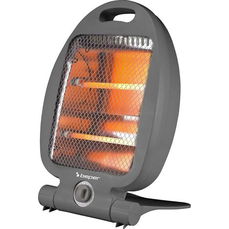 Radiateur à quartz, 400/800 W, chauffage rapide, 2 niveaux de puissance, 2 éléments chauffants, fonction Eco, arrêt automatique, gris (1/5)