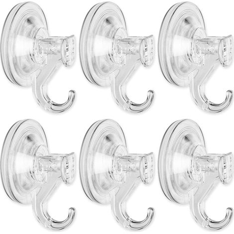 CCYKXA Saugnapfhaken, 6er-Pack Saugnapfhaken für Fenster, Küche und Bad, ohne Bohren, 4 kg Tragkraft, transparent