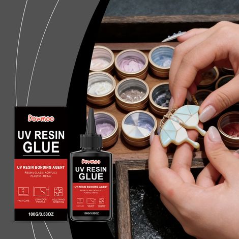 Colle résine UA - Colle époxy résine transparente, pratique et à séchage rapide, idéale pour les loisirs créatifs et la création de bijoux - 100 g -- AUTLEAD (1/5)