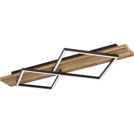 Plafoniera Rustica Country Boyal Metallo Nero 2 Luci Led 28W 1750+2050Lm Ip20