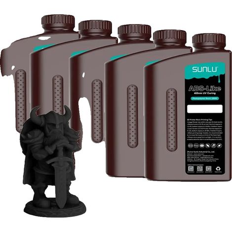 Resina per stampa 3D, lavabile con acqua, polimerizzazione UV rapida, colore nero simile all'ABS (1/2)