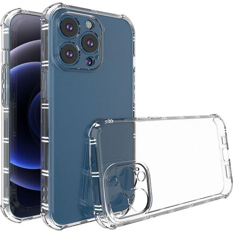 Compatible avec l'iPhone 13 Pro Max, cette coque transparente anti-jaunissement et antichoc est compatible avec la recharge sans fil.