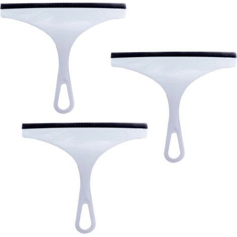 Raclette de salle de bain - Raclette en caoutchouc pour porte de douche - Nettoyant pour vitres et portes de douche sans traces - Silicone de haute qualité - Usage domestique - Bleu - Lot de 3 (1/5)