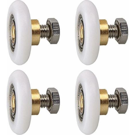 Rouleau de porte de douche 20mm – Lot de 4 rouleaux en nylon avec vis M6 – Glissement fluide et silencieux – Compatible verre 4-8mm (1/5)