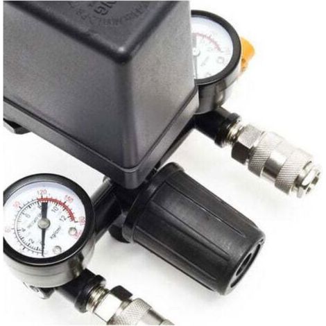 Regulateur De Pression - 165x130x200 Mm - Pressostat Integre - 2 Manometres - 8 Bar - 240 V 16 A (1/4)