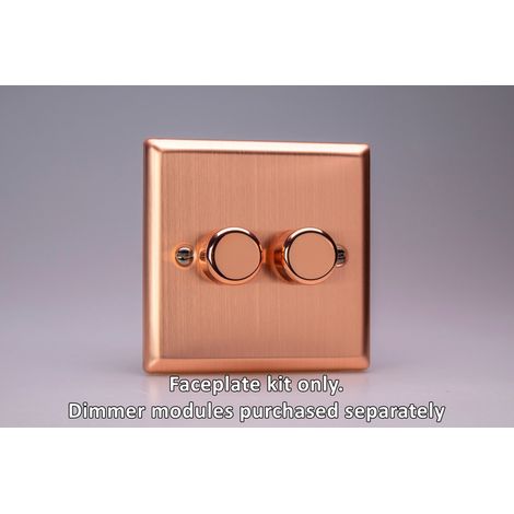 Varilight 2-Gang Matrix Kit for Rotary Dimmers Brushed Chrome