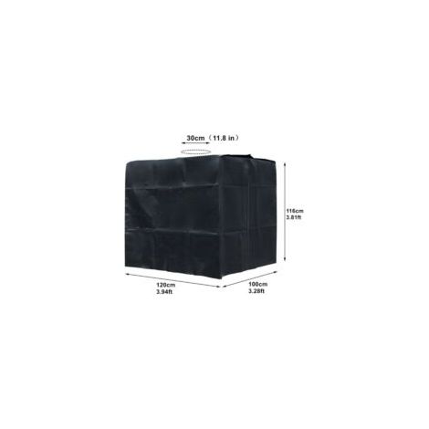 Bache pour Cuve 1000L IBC, Bache de réservoir d'eau Couvercle, Anti-UV Anti-poussière Couverture Container Réservoir IBC, Housse Protection (120 x 100 x 116 cm Le Noir)