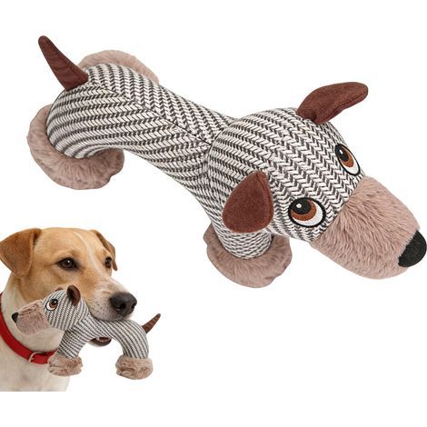 Jouets en Peluche pour Chiens Jeu De Dentition Couineur À Design Animal - Jouet Interactif Qui Couine pour Gros Mâcheurs - pour Chiots Et Races Petites Moyennes Apaisement Dentition Ennui (1/5)