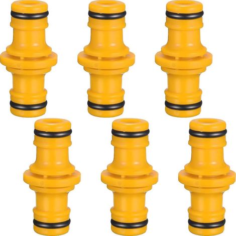 BEBUSINGOTO Raccords de tuyau à connecteur Double mâle, 6 pièces, pour joindre le Tube de tuyau d'arrosage (jaune) (1/5)