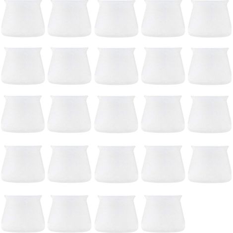 24 embouts en silicone pour pieds de chaise - Embouts de pieds de meubles - Embouts pour pieds de table amovibles - Protections de sol pour pieds de tabouret - Prévient les rayures et les bruits - Sil