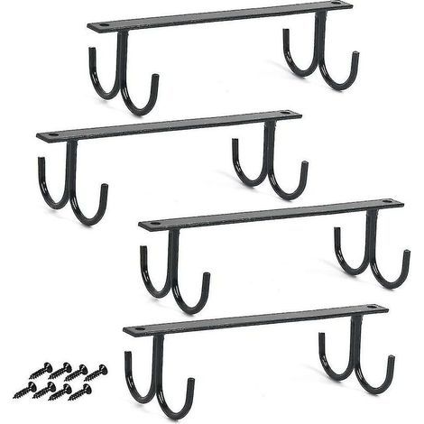 6 Pack Mug Holder Rustic Under Cabinet Mug Organizer Rack Cup Shelf With 12 Hanging Hooks For Mugs Coffee Cups Beer Glass And Kitchen Utensils Disp