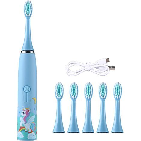 Ultrasonic toothbrush for children, automatic electric toothbrush with 2-minute timer and zone change indicator - AquaForge