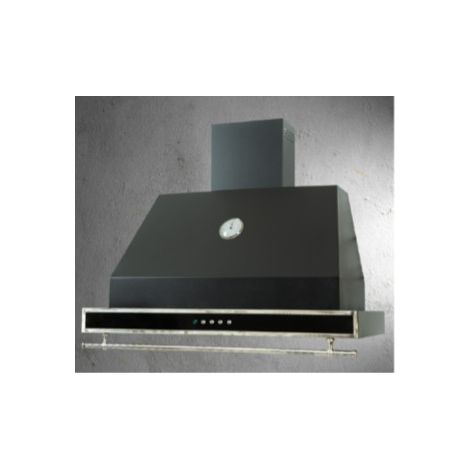 CAPPA A PARETE ACCIAIO VERNICIATO NERO DA 60 VINTAGE MADE IN ITALY (1/3)