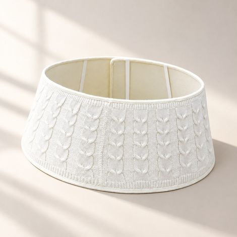 Enowelir Jupe De Sapin De Noël Texture Tricotée Torsadée Fixation Élastique Blanc 76 Cm Pour Maison Jardin Extérieur Rénovation Bricolage (1/4)