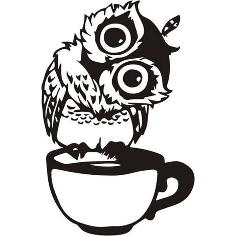 Stickers muraux amovibles forme hibou, décoration maison cuisine salon bureau, autocollants adhésifs pour intérieur, déco murale originale (1/5)