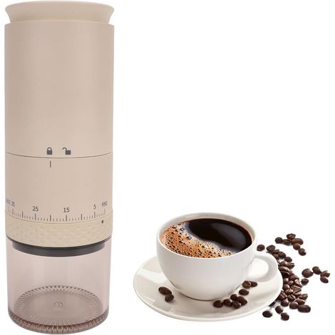 Molinillo de café, molinillo de café eléctrico, molinillo de granos de café portátil, molinillo de granos de café ajustable recargable por USB, adecuado para café de filtro doméstico.