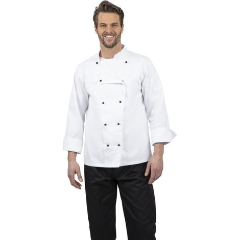 Veste de cuisine mixte Whites Chicago manches longues blanche L