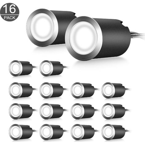 Spot LED Encastrable Extérieur, IP67,16 Led Blanc Naturel 4000k