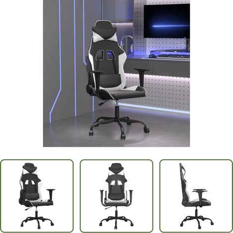 Gamingstuhl Kunstleder - Gaming-Stuhl Schwarz und Weiß Kunstleder (1/5)