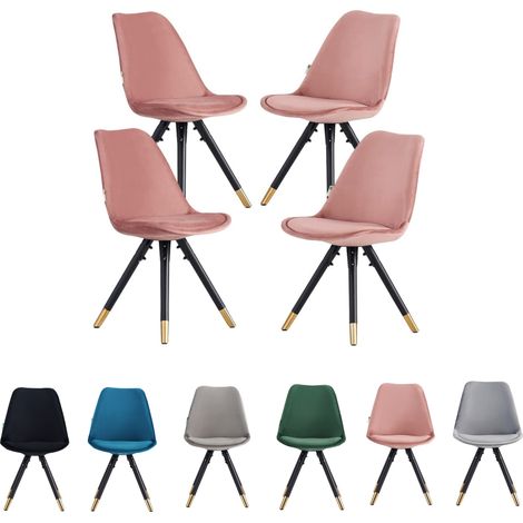 Set of 1/4 Sofia Velvet Upholstered Dining Chair Set of 4 - Pink (1/5)