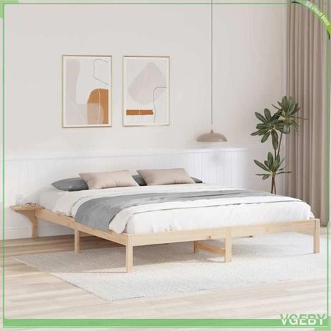 Cadre de lit - ABI - 200 x 200 cm - Pin massif - Durable - 2 places (1/5)