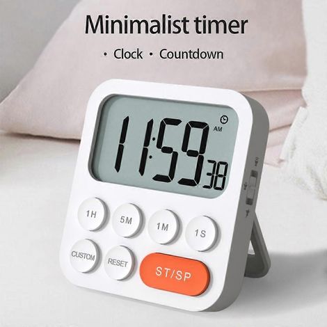 Digitaler Küchentimer mit Magnetzähler (Auf-/Abwärtszählung), verstellbarem Ständer und großem LCD-Display (1/4)