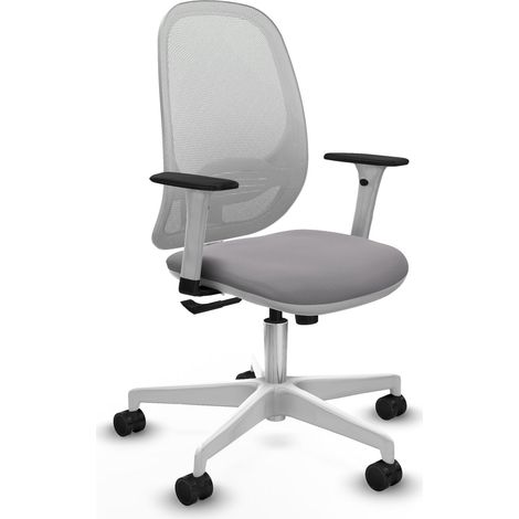 Chaise ergonomique piqueras y crespo Cilanco blanc maille simili cuir (1/2)