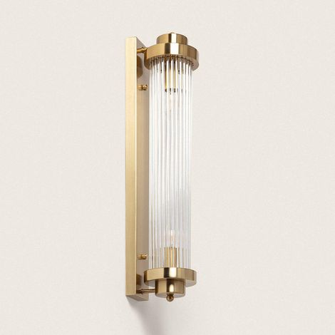 Lampada da Parete Metallo e Vetro Marsen Oro