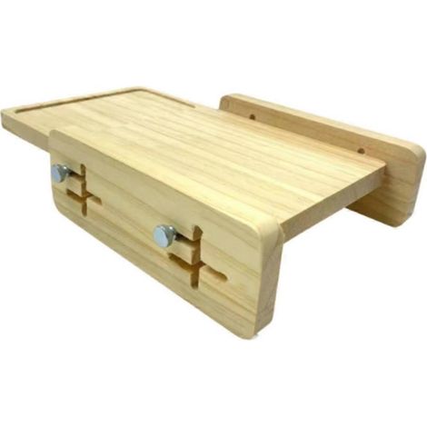 Trancheuse à pain en bois avec ramasse-miettes - Coupe-pain compact et lisse pour pain au levain, gâteaux et toasts (1/5)