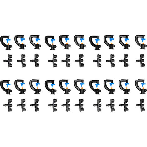 Lot de 20 buses arrosage type G à réfraction 180°, pour tuyau 4/7 pouces, brumisation fine pour jardin et serre (1/5)