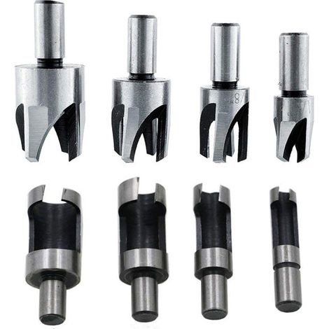 8 pcs Wood Plug Cutter droites et coniques Claw type en liège Foret Cutter Lot de 6mm /10mm/13mm/16mm travail du bois Outil de découpe (1/5)
