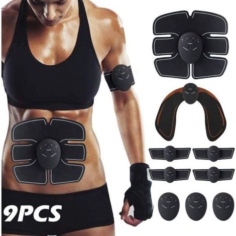 MERKMAK Appareil d\'electrostimulation Abdominal Musculation Fitness 8 Kit STIMULATEUR ABDO + Entraînement hanche Fesse Levage (1/4)