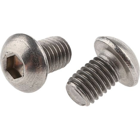 Vis à six pans creux, M8 x 12mm, tête Vis bombée à tête creuse hexagonale, en Acier Inoxydable ( Prix pour Boîte de 50 )