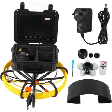 Caméra d'inspection de canalisation LCD 9 pouces, endoscope vidéo étanche IP68 pour usage domestique et industriel, prise AU 100-240V, câble de 30 mètres (1/5)